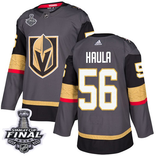 Adidas Golden Knights #56 Erik Haula Grey Home Authentic 2018 Stanley Cup Final Stitched Youth NHL Jersey - Click Image to Close